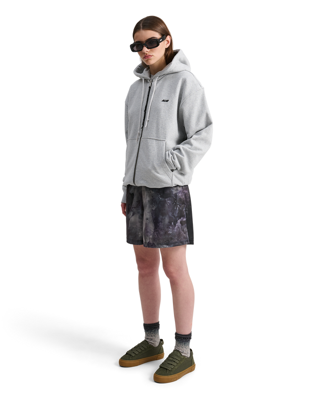 ALIS AARON HOODIE W/ ZIPPER & LOGO Hoodie Grey Melange