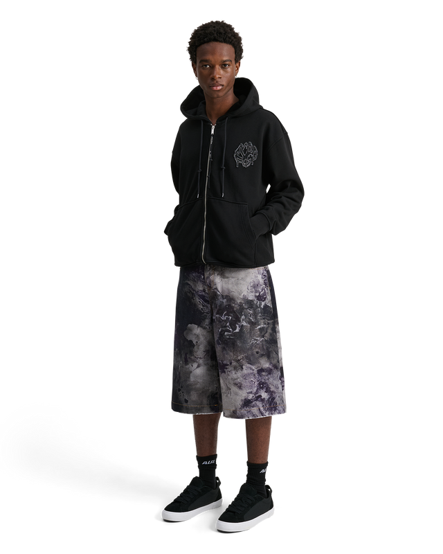 ALIS AARON HOODIE W/ ZIPPER & LOTUS PATCH Hoodie Faded Black