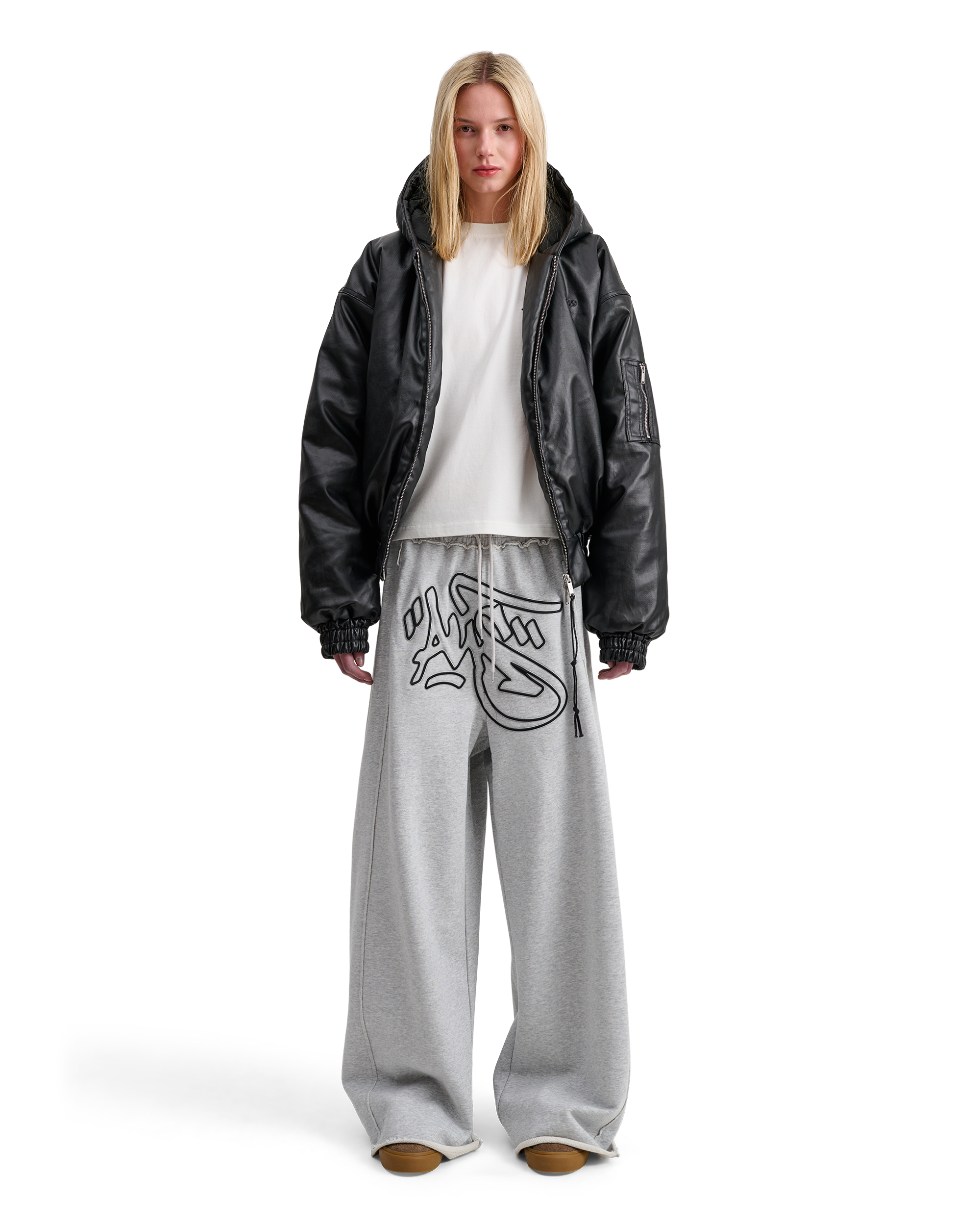 MIKHEIL WIDE SWEAT PANTS W/ EMBROIDERY – ALIS