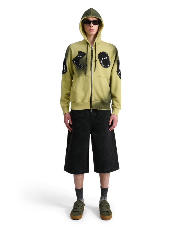 ALIS AARON HOODIE W/ ZIPPER Hoodie Sprayed Palm Green