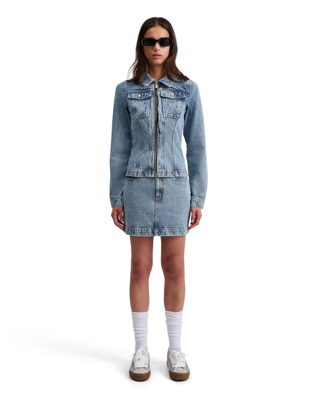 ALIS ASH SHORT DENIM SKIRT Skirt Washed Light Blue