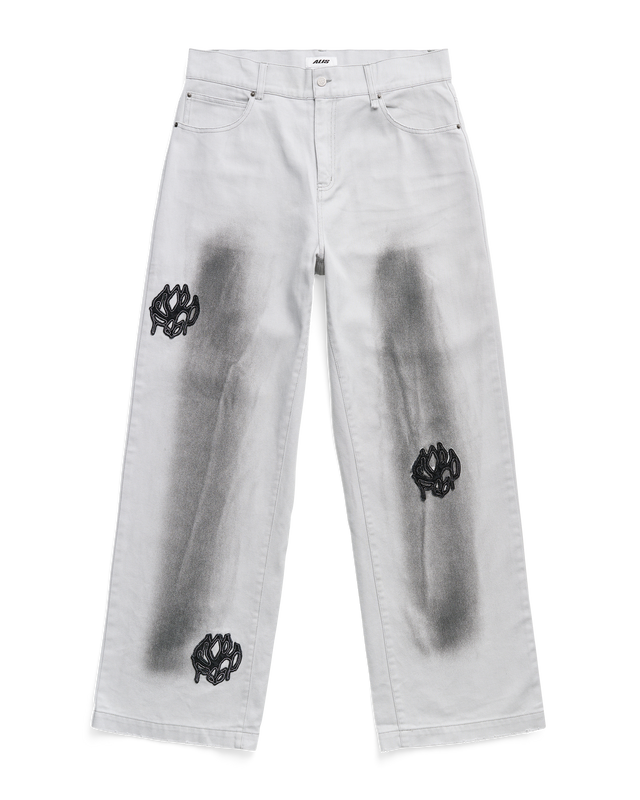ALIS BAM WIDE FIT JEANS W/ LOTUS PATCHES Jeans Harbor Grey + Spray