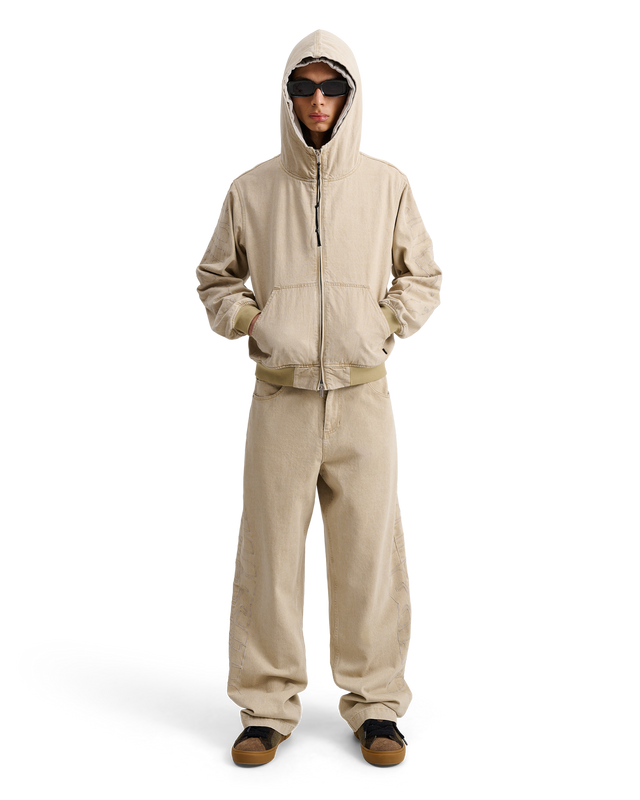 ALIS COCHET HOODED DENIM JACKET W/ SLEEVE EMBROIDERY Jacket