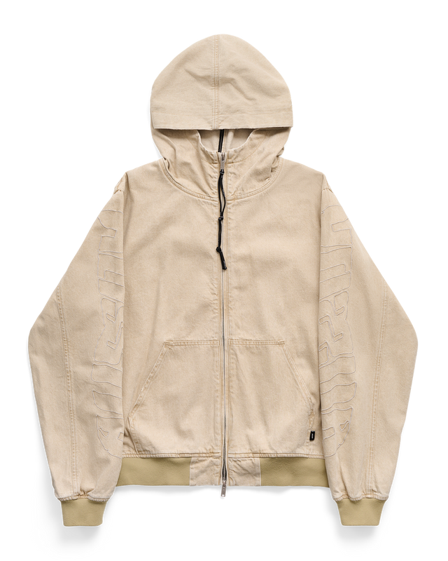 ALIS COCHET HOODED DENIM JACKET W/ SLEEVE EMBROIDERY Jacket