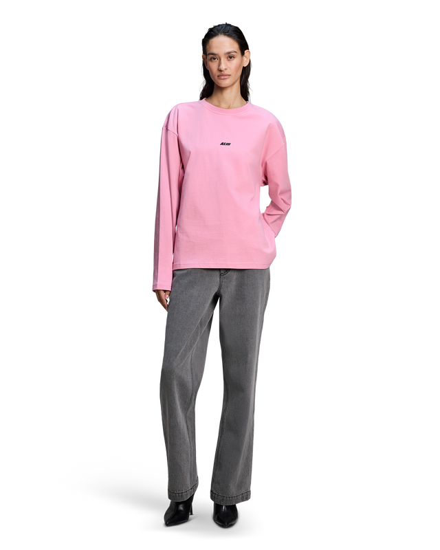 ALIS JOSHUA LONG SLEEVE W/ LOGO L/S Jersey Solid Pink