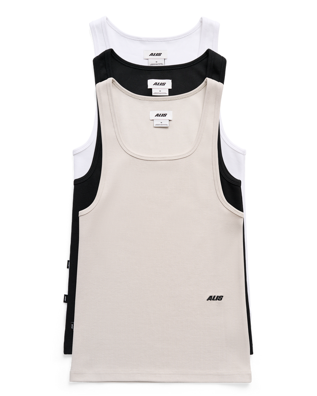 ALIS JOSH RIB TANKTOP W/ LOGO (3-PACK) Tanktop