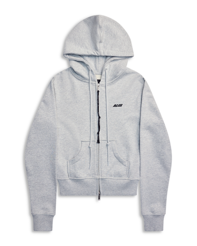 ALIS LAUREN TIGHT FIT HOODIE W/ LOGO Hoodie Grey Melange