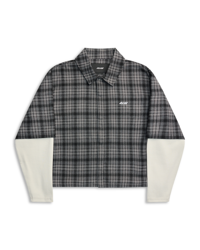 ALIS TODY DOUBLE LAYERED SHIRT L/S Jersey GREY:BLACK TARTAN