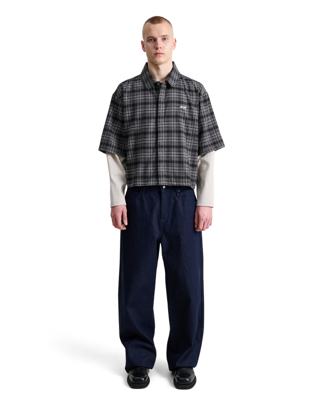 ALIS TODY DOUBLE LAYERED SHIRT L/S Jersey GREY:BLACK TARTAN