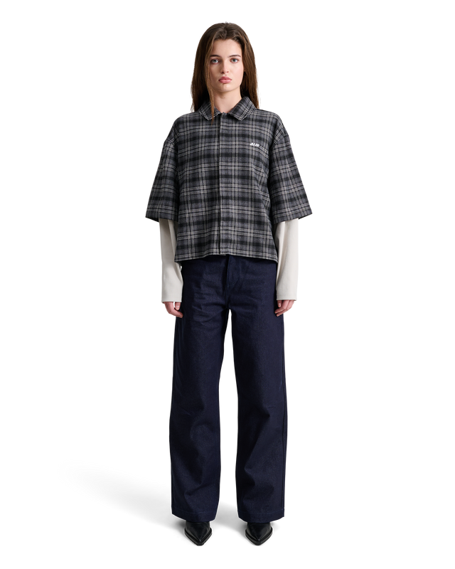 ALIS TODY DOUBLE LAYERED SHIRT L/S Jersey GREY:BLACK TARTAN