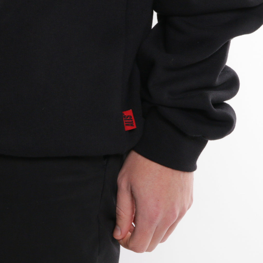 Sleeve detail - ALIS CLASSIC MINI LOGO CREWNECK BLACK
